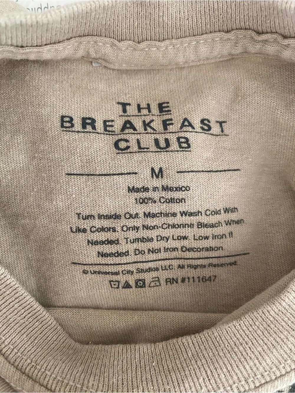 Vintage The Breakfast Club Graphic Cropped Tee | 80s Movie Tan T-Shirt